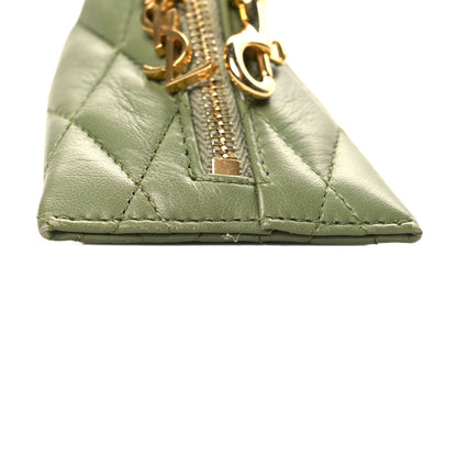 Saint Laurent Quilted Lambskin Berlingo Bag Charm Green 8 of 8