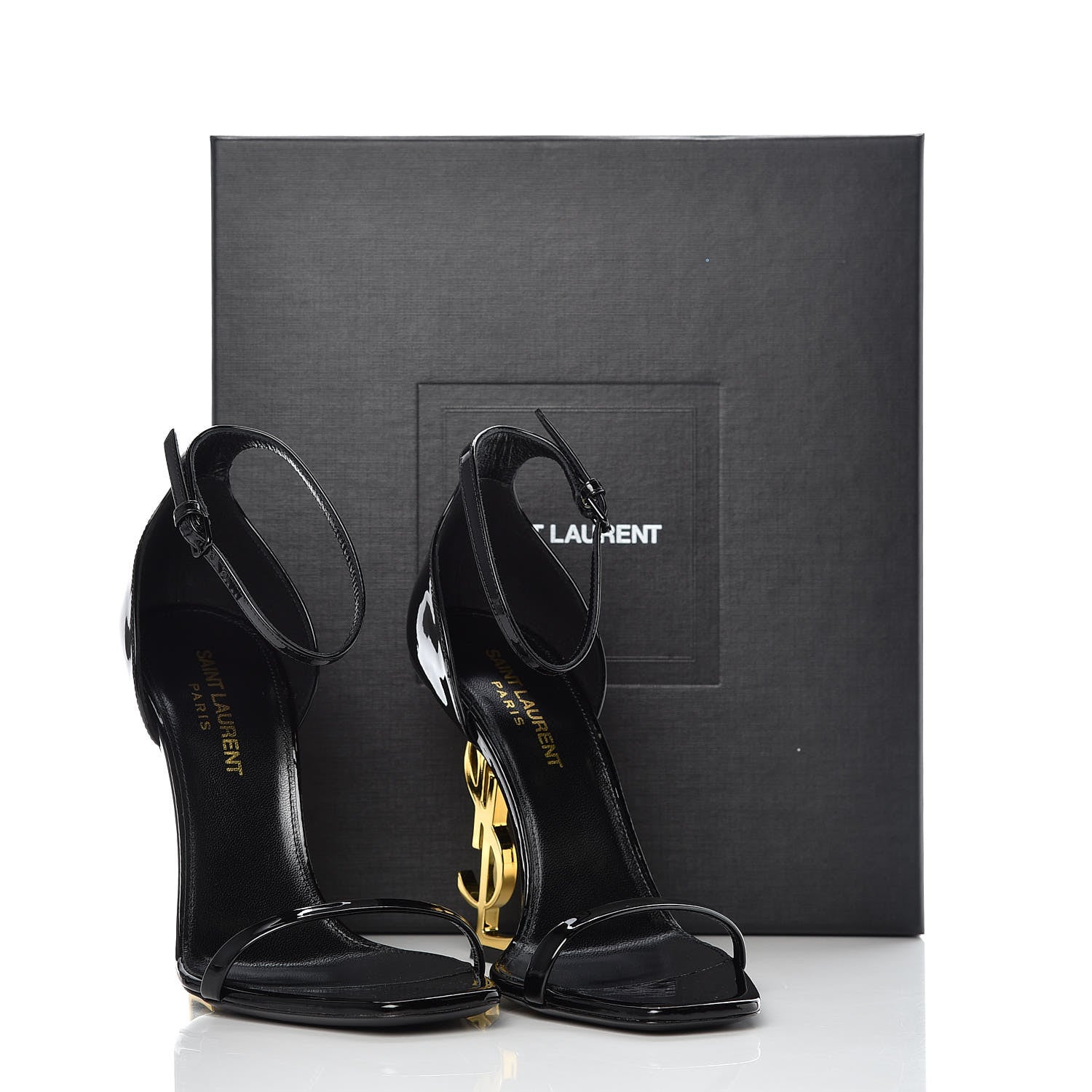 Saint Laurent Patent Opyum Sandals 37 Black 9 of 9