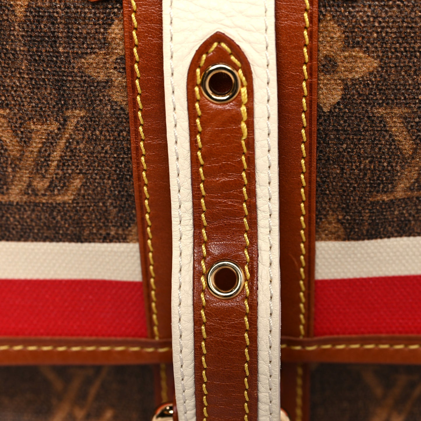 Monogram Rayures Tisse Clutch Red