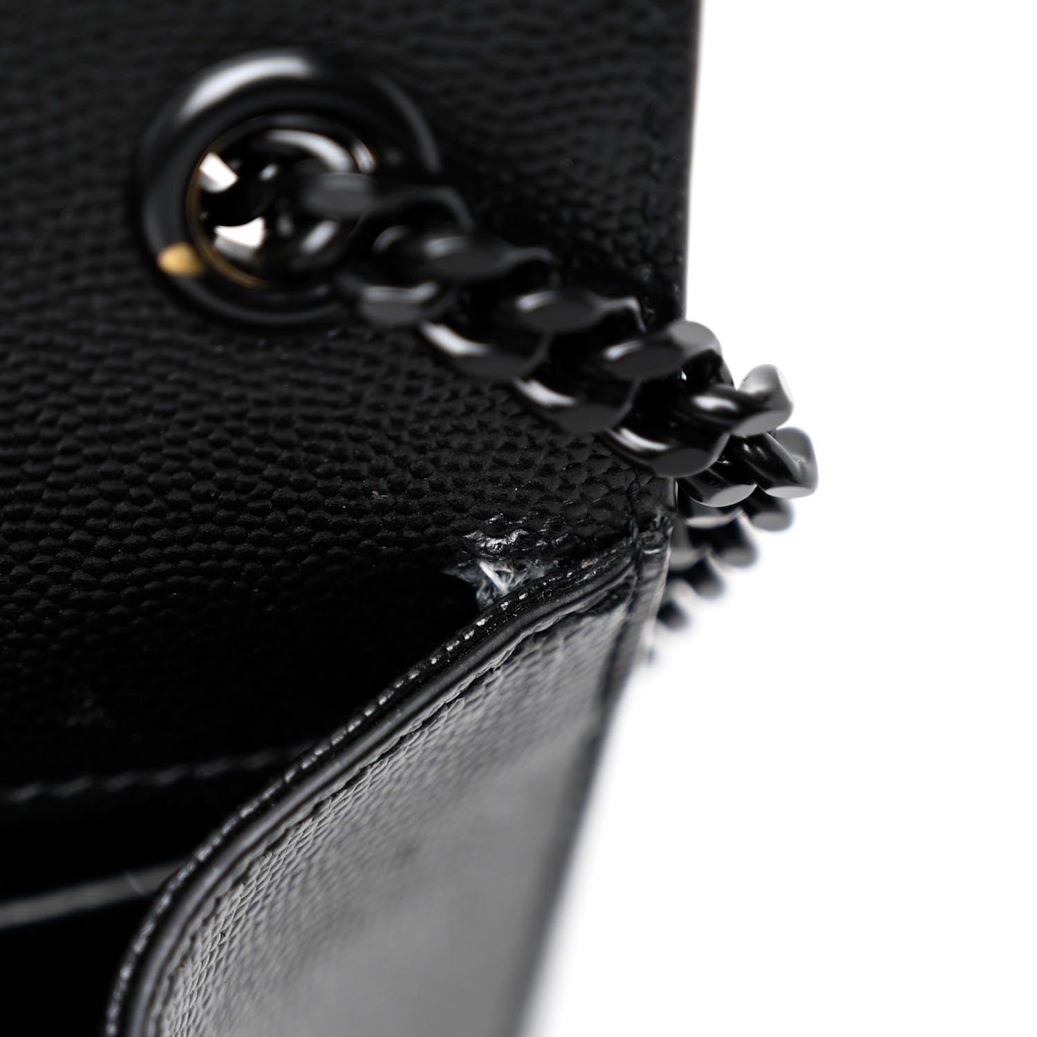 Saint Laurent Grain De Poudre Small Monogram Monochrome Kate Satchel Black 11 of 11