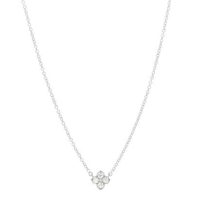 Cartier 18K White Gold Diamond .45ctw Hindu Floral Pendant Necklace 1 of 5