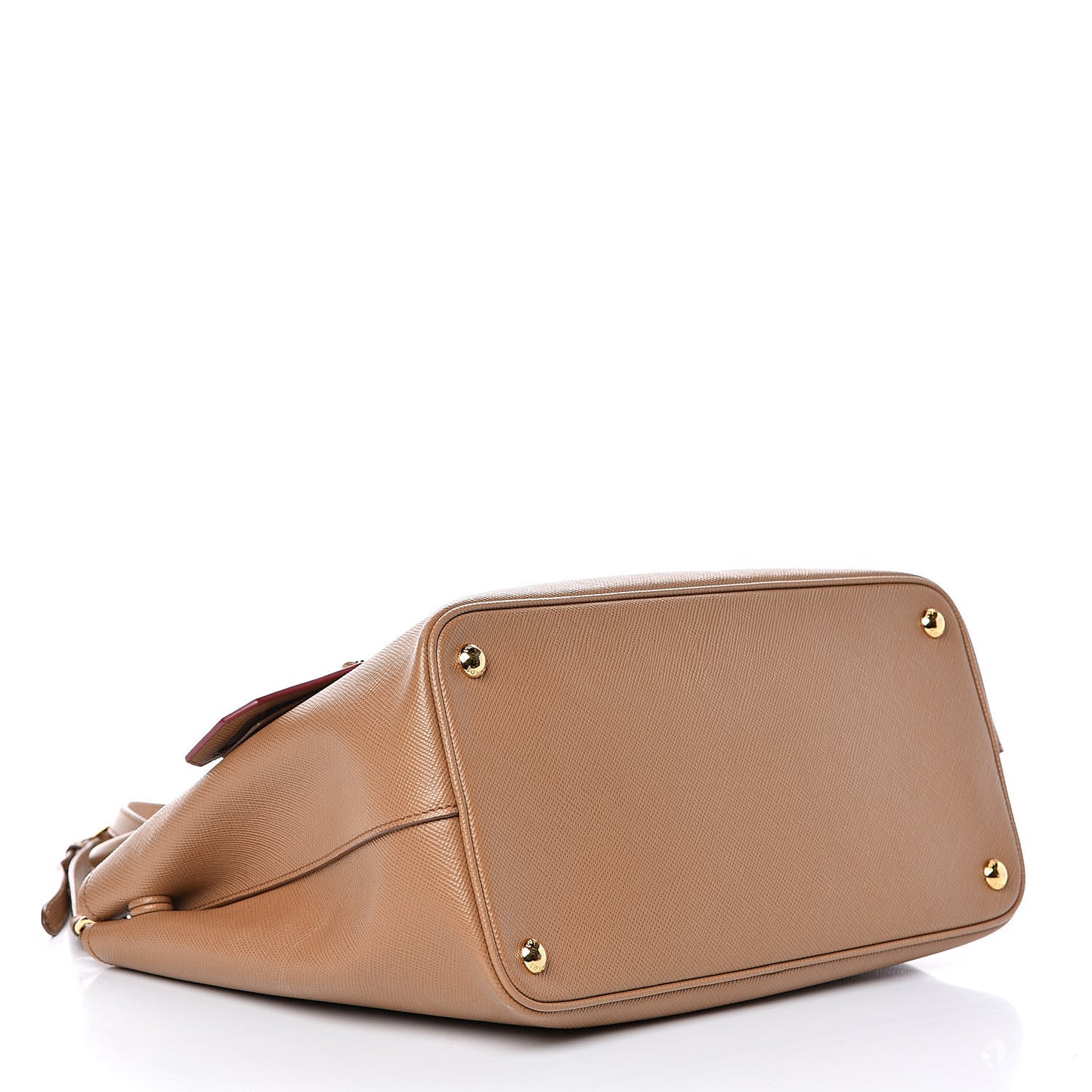Saffiano Cuir Buckle Tote Caramel