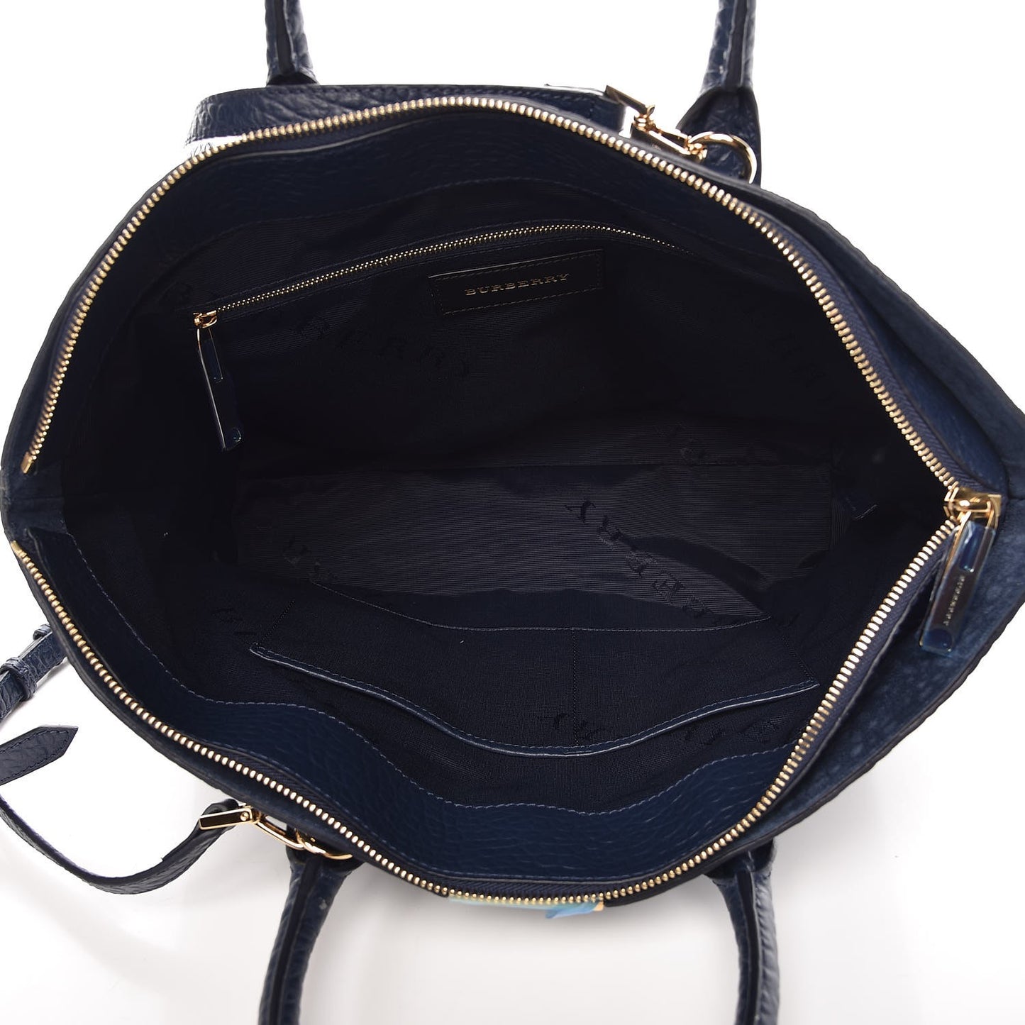 Heritage Grain Check Embossed Medium Dewsbury Tote Blue Carbon
