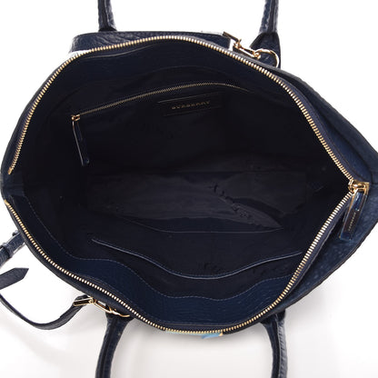 Burberry Heritage Grain Check Embossed Medium Dewsbury Tote Blue Carbon 5 of 10