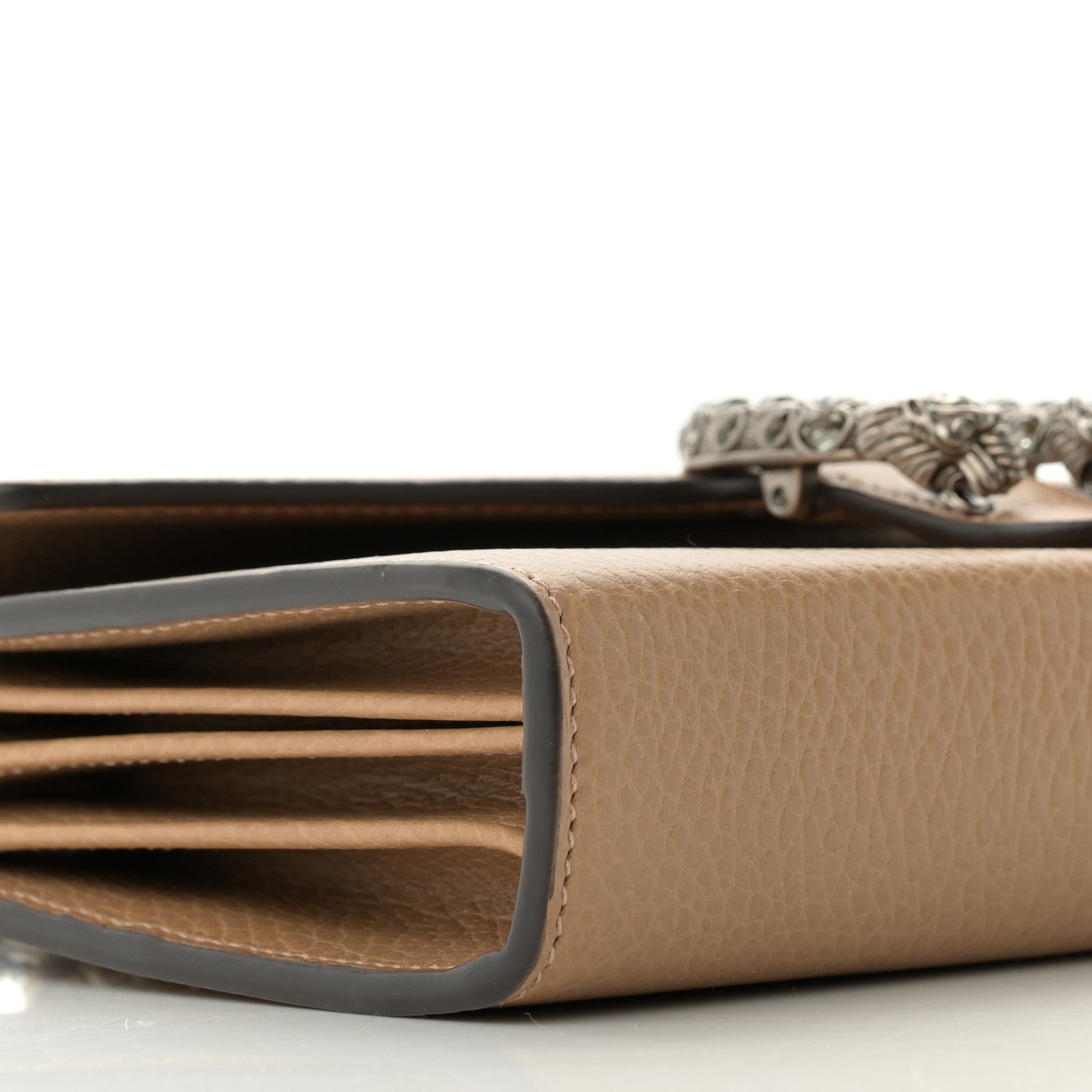 Gucci Dollar Calfskin Crystal Mini Dionysus Chain Wallet Natural Tan Black Diamond 8 of 9