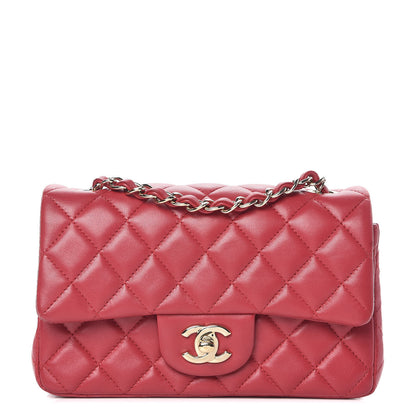 Chanel Lambskin Quilted Mini Rectangular Flap Red 1 of 11