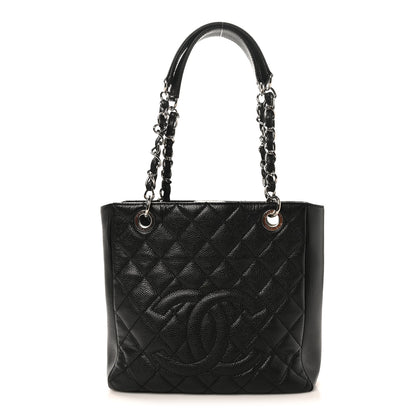 Chanel Caviar Quilted Petit Shopping Tote PST Black 1 of 10