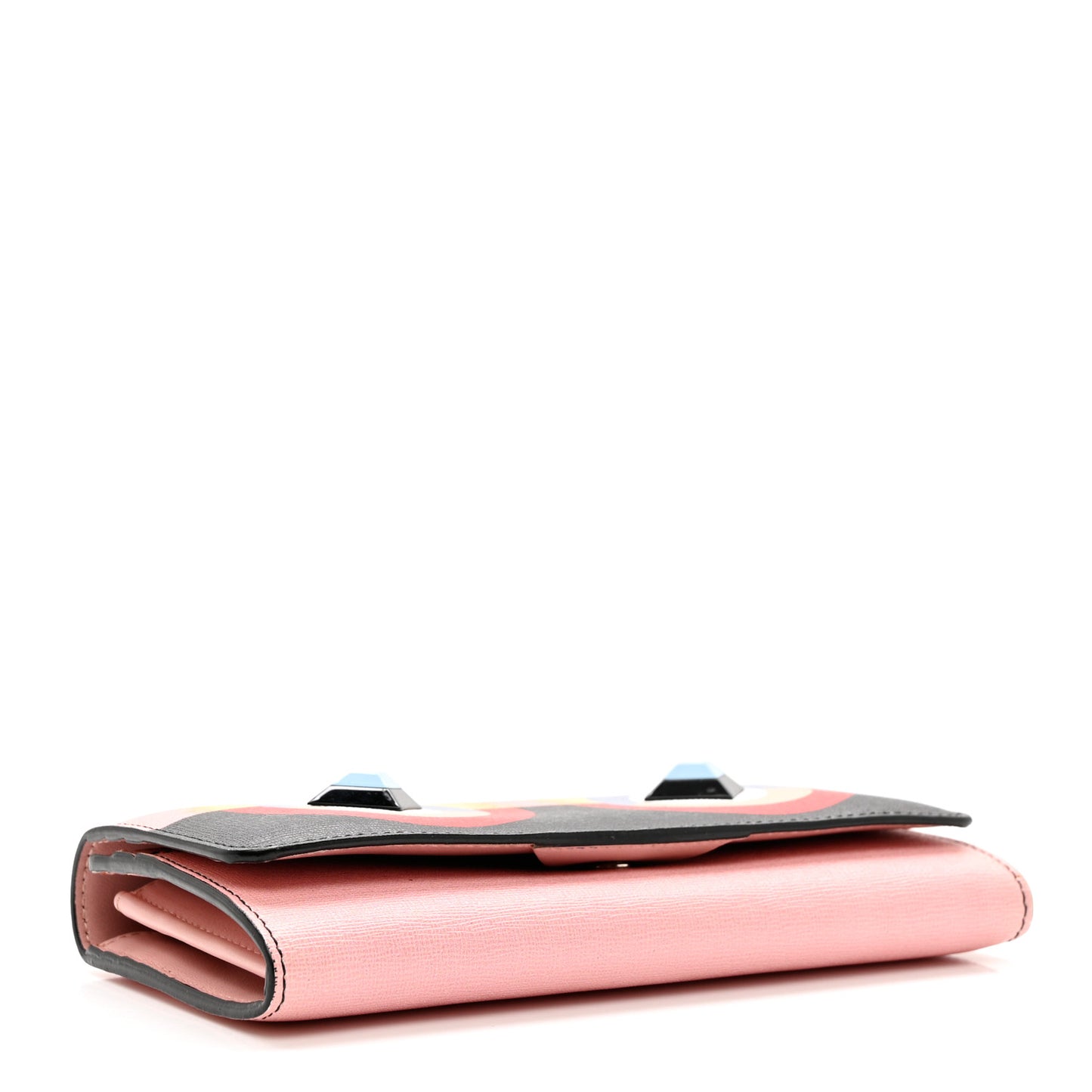 Vitello Elite Century Hypnoteyes Studded Continental Wallet Bubblegum Multicolor
