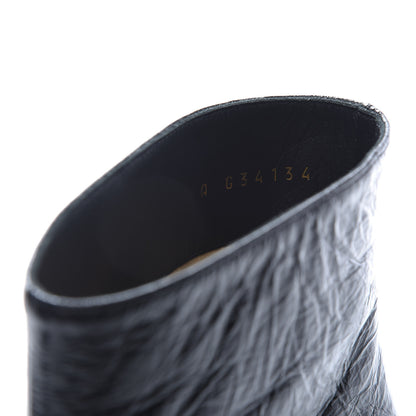 Chanel Crumpled Calfskin Satin Cap Toe Short Ankle Boots 37 Black 8 of 9