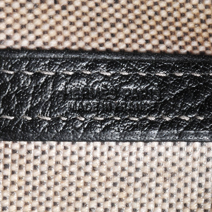 Hermes Toile Leather Garden Party MM Tote Black 6 of 8