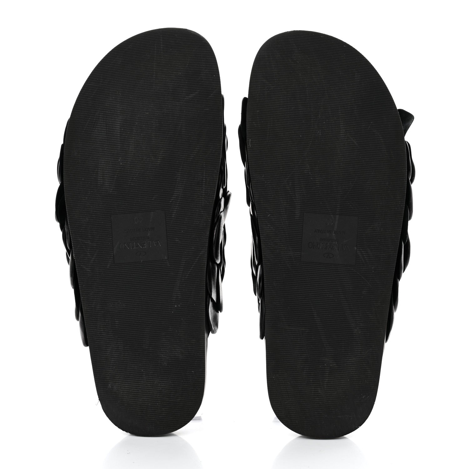 Valentino Garavani Kidskin Atelier 03 Rose Edition Double Buckle Slide Sandals 40 Black 5 of 9