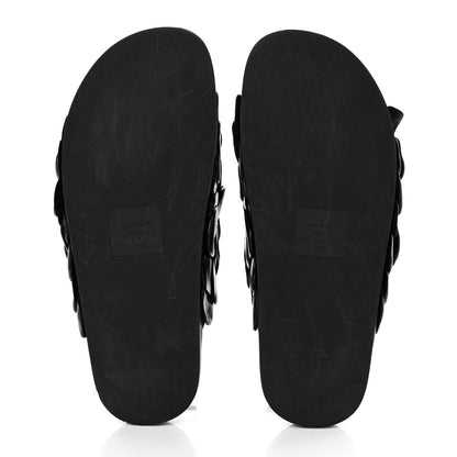 Valentino Garavani Kidskin Atelier 03 Rose Edition Double Buckle Slide Sandals 40 Black 5 of 9