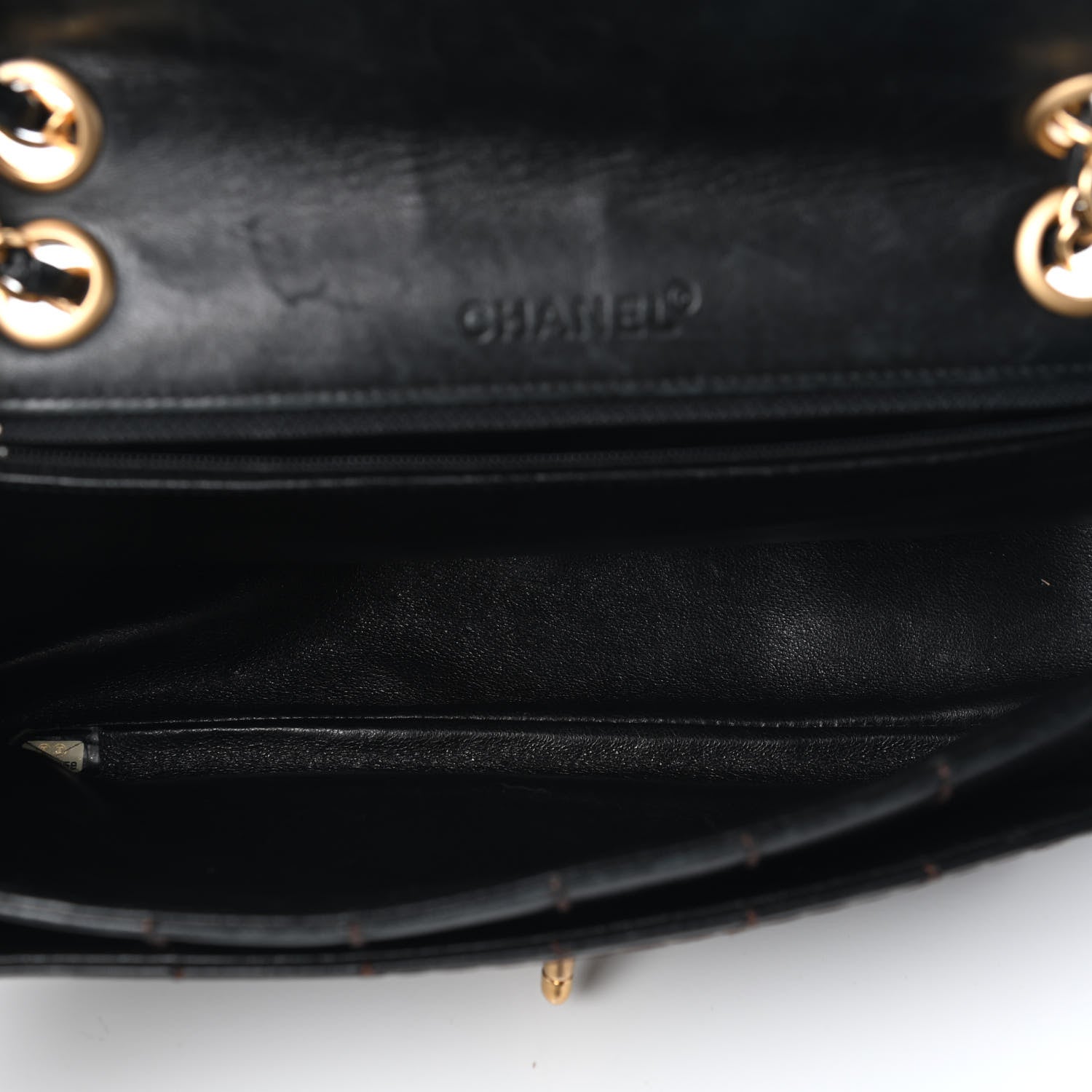 Chanel Lambskin Contrast Stitched Single Flap Black 5 of 11