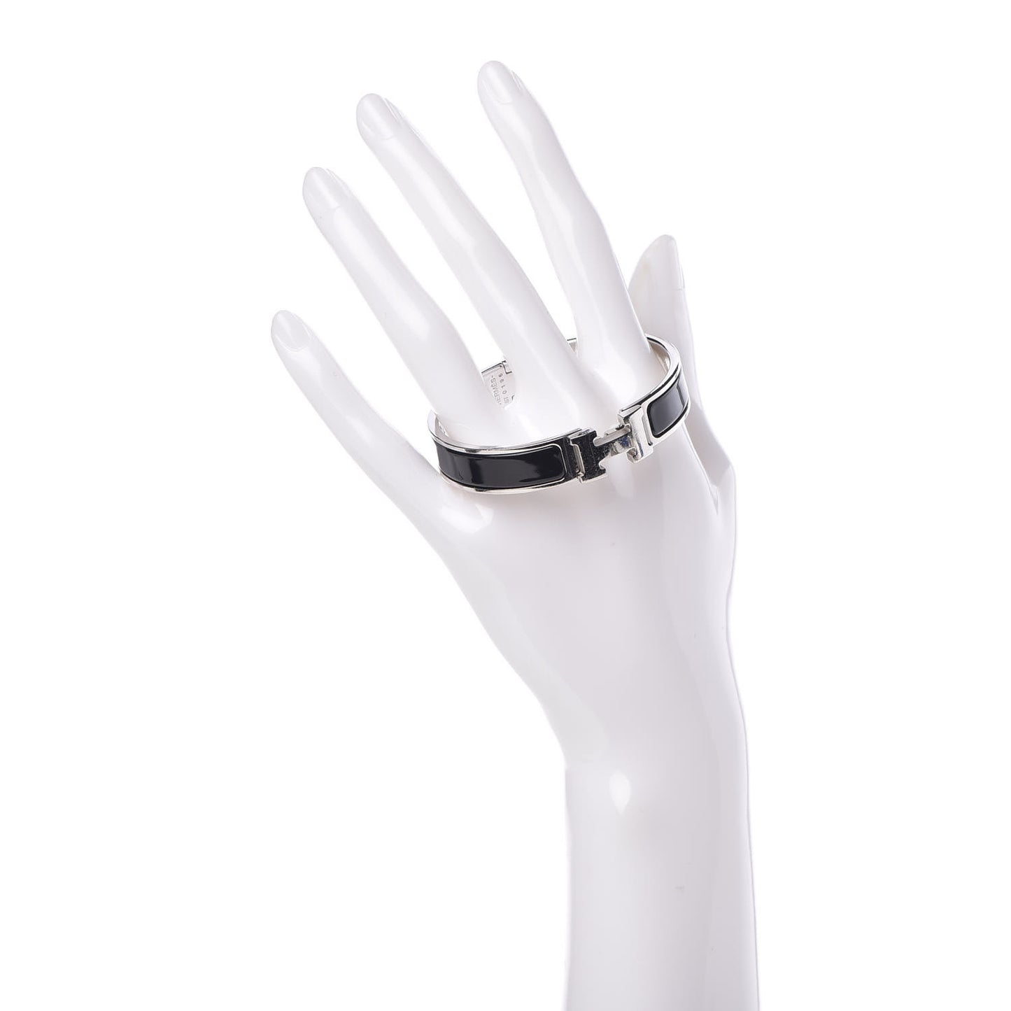 Enamel Narrow Clic Clac H Bracelet PM Black