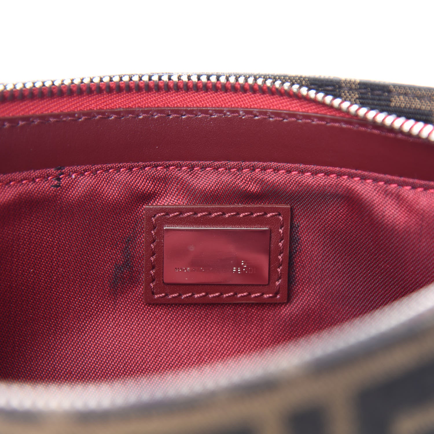 Fendi Zucca Pochette Tobacco Red 8 of 11