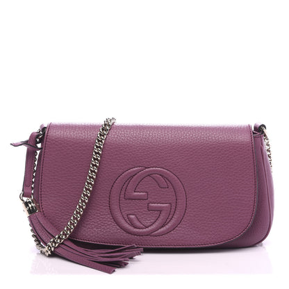 Gucci Pebbled Calfskin Medium Soho Flap Crossbody Peonia Flower 1 of 10