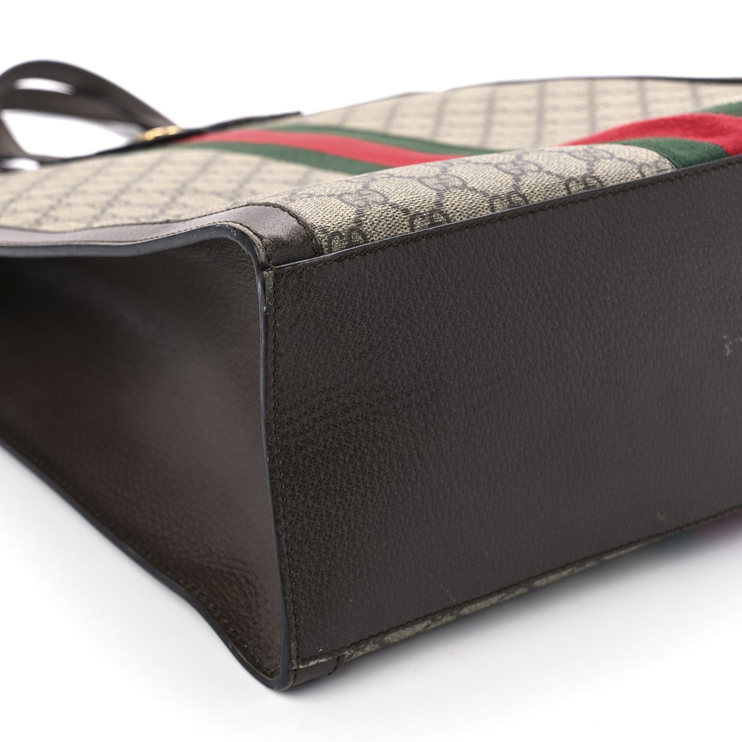 Gucci GG Supreme Monogram Web Ophidia Vertical Tote Brown 8 of 13