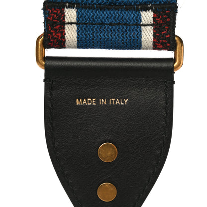 Christian Dior Canvas Embroidered Book Shoulder Strap Blue Multicolor 4 of 13