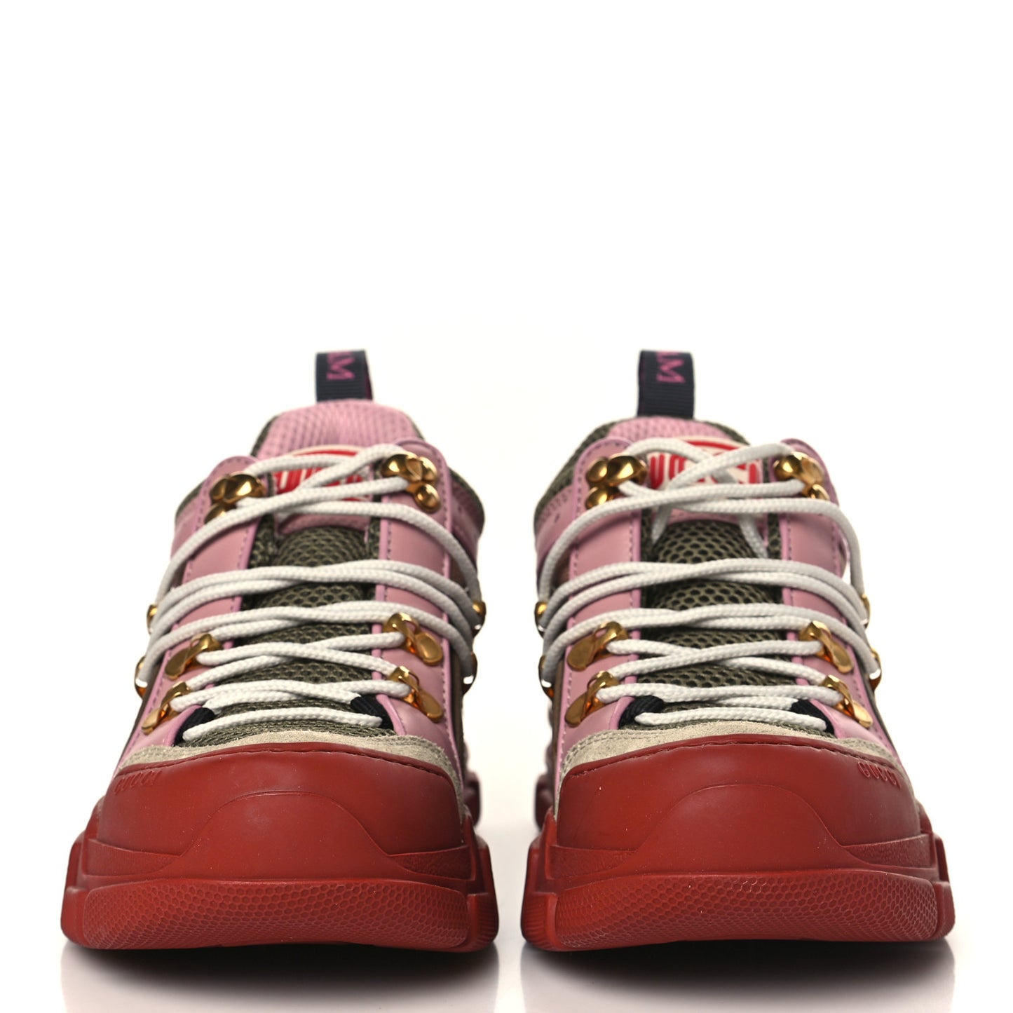 X SEGA Mesh Canvas Calfskin Womens Flashtrek Sneakers 35 Military Oatmeal Carmine Rose Ardesia