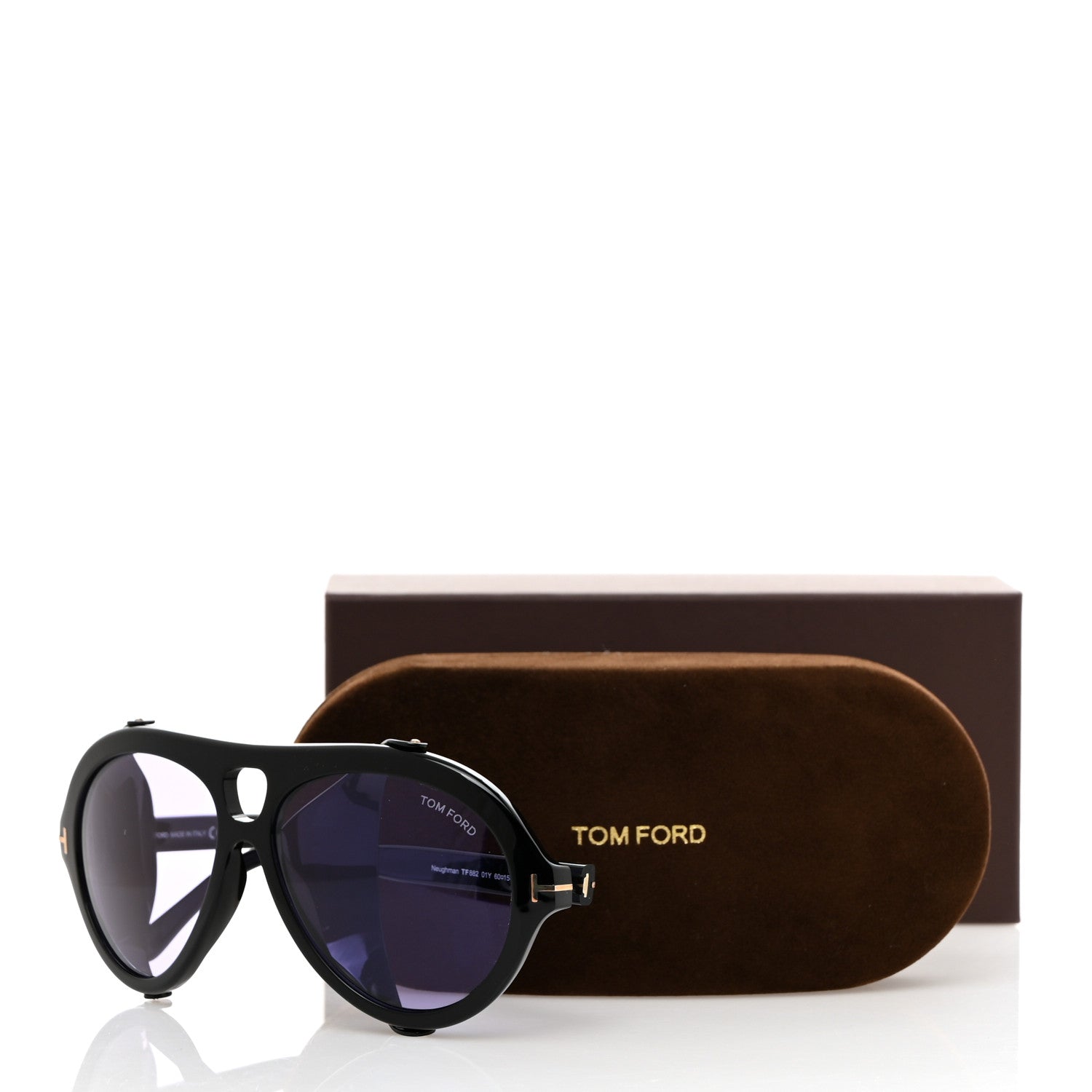 Tom Ford Acetate Neghman Aviator Sunglasses TF882 Black 8 of 8