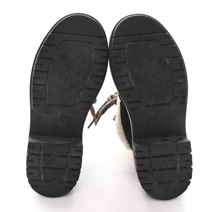 Fendi Sheepskin Suede Apres Chic Boots 38 Black 6 of 9