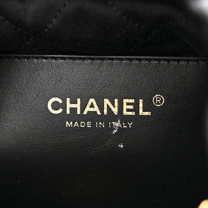 Chanel Shiny Crumpled Calfskin Quilted Pearl Mini Chanel 22 Black 6 of 10