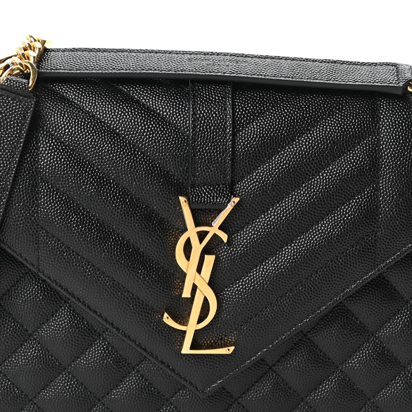 Lambskin Mixed Matelasse Triquilt Medium Monogram Satchel Black