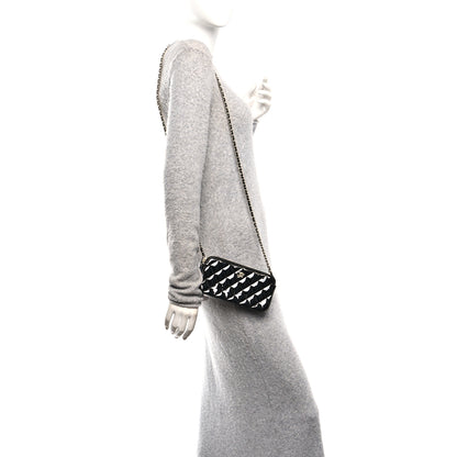 Chanel Patent Quilted Small Clutch With Chain Black Blue 2 of 12