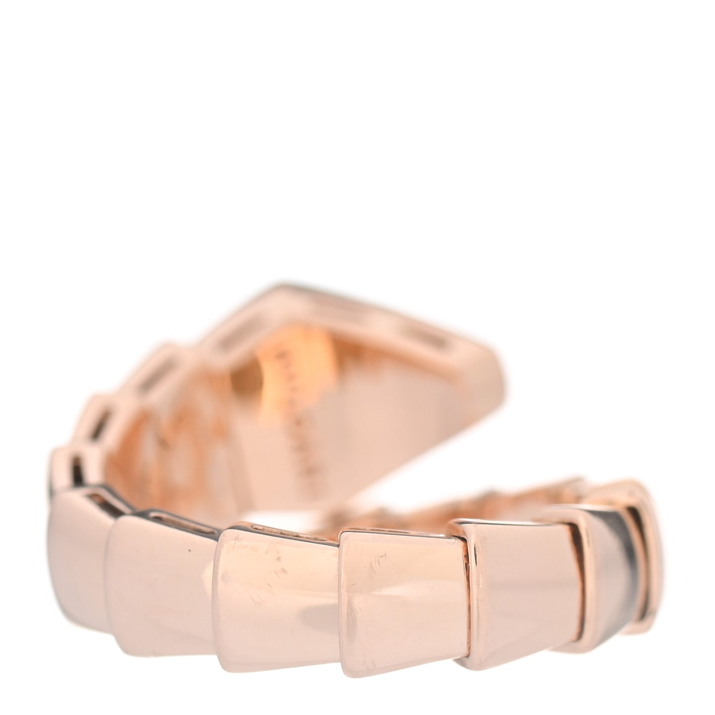 18K Rose Gold Diamond Serpenti Viper Ring S