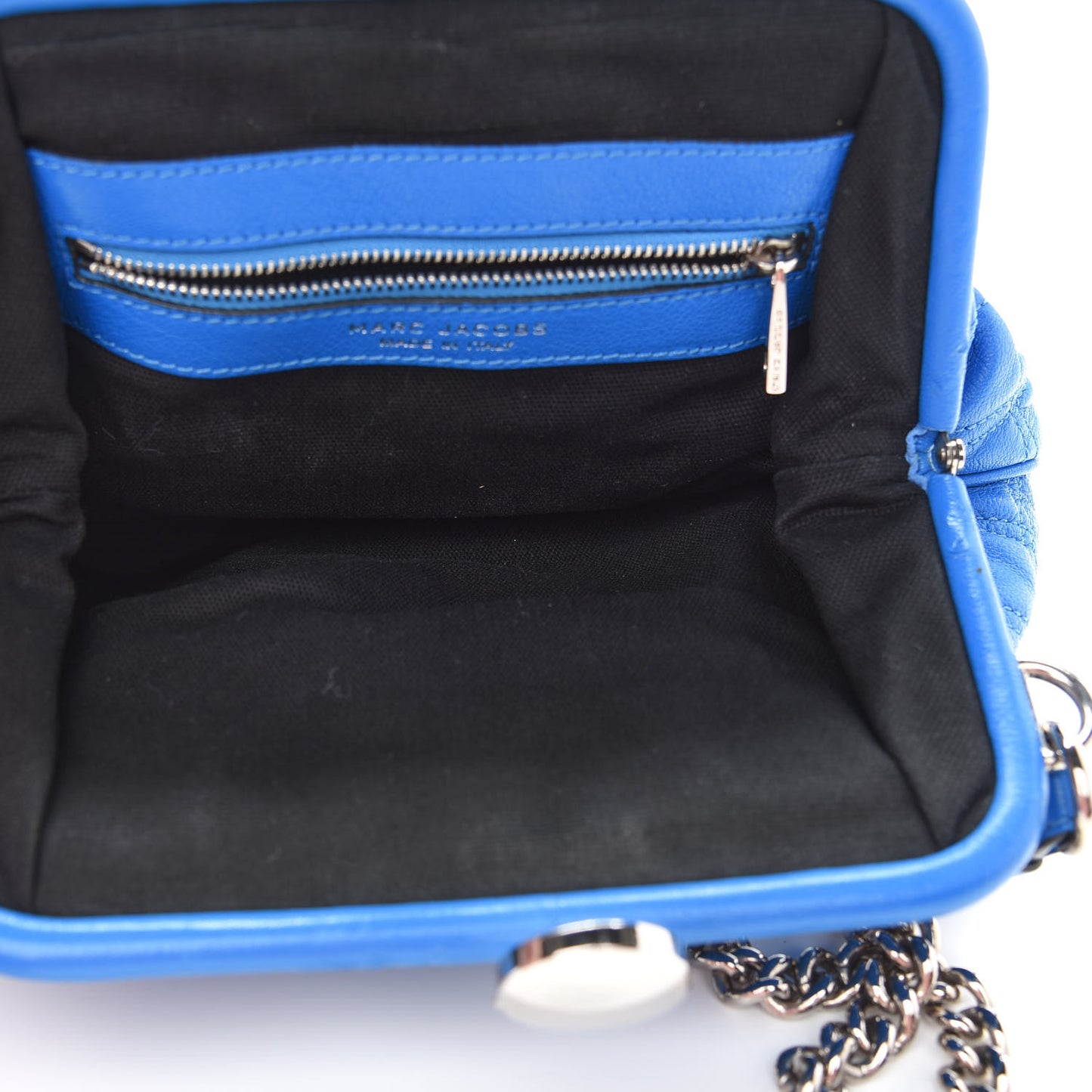Calfskin Quilted Little Stam Bright Blue