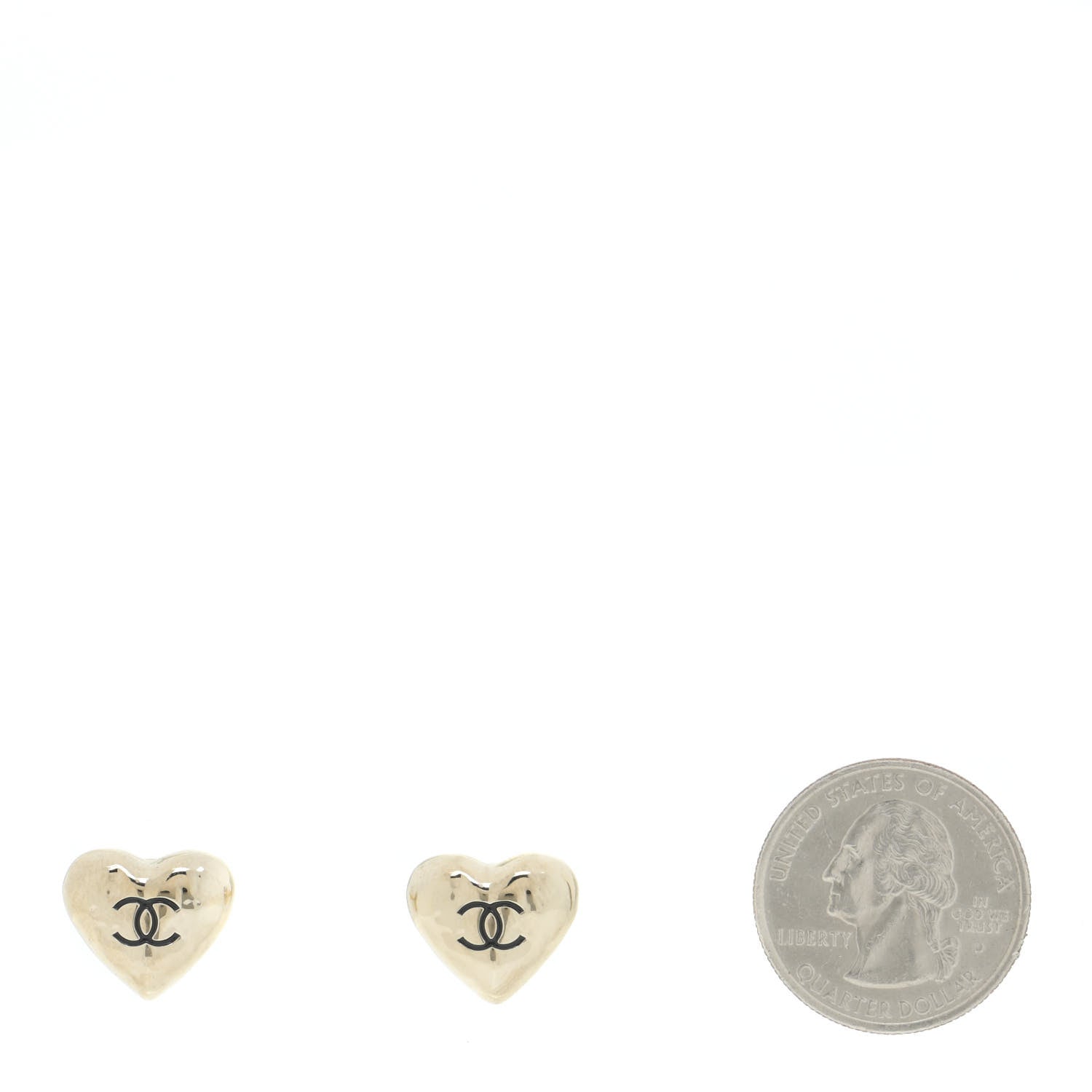 Chanel CC Heart Earrings Gold 2 of 5
