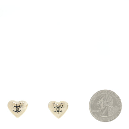 Chanel CC Heart Earrings Gold 2 of 5