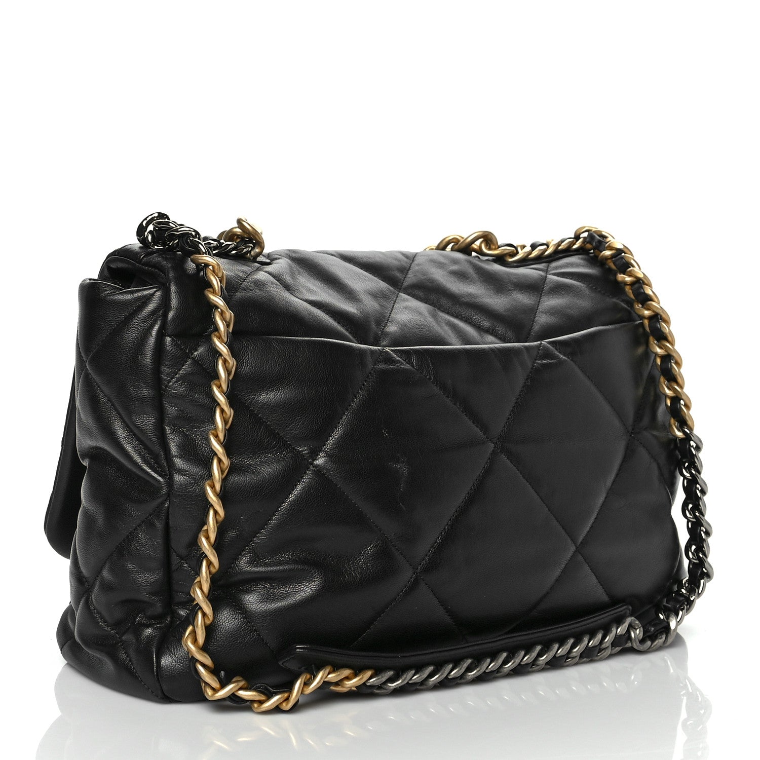 Chanel Goatskin Quilted Maxi Chanel 19 Flap Black 3 of 10