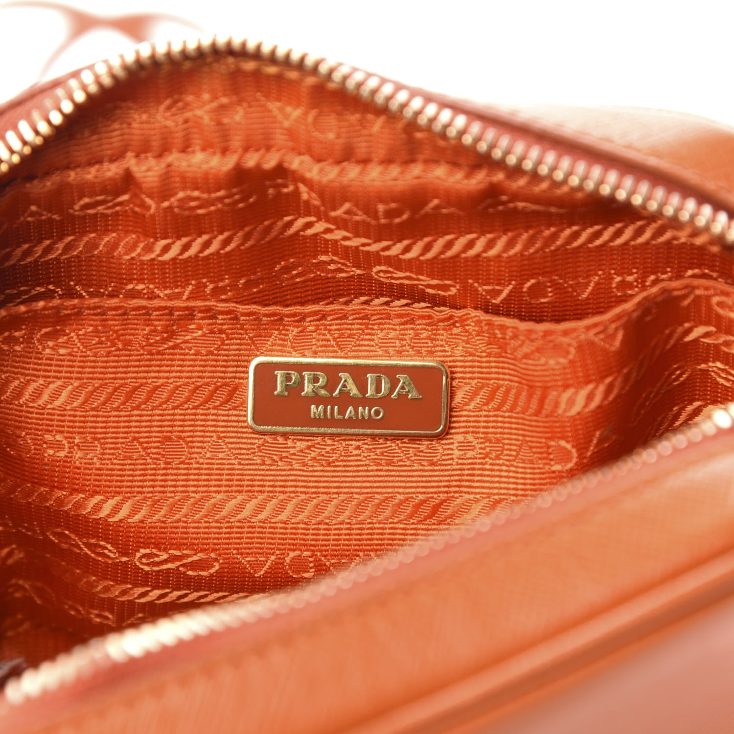 Prada Saffiano Mini Camera Crossbody Bag Papaya 6 of 10