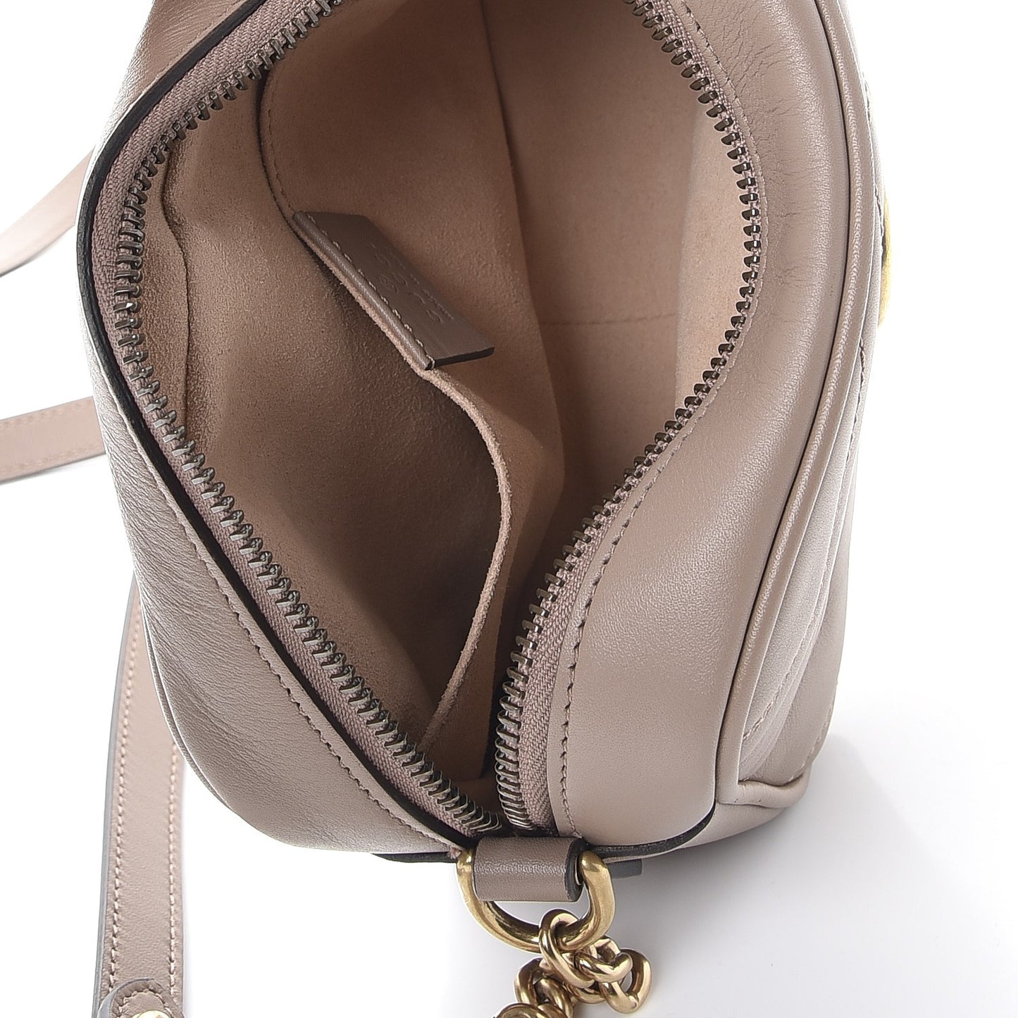 Calfskin Matelasse Mini GG Marmont Chain Shoulder Bag Nude