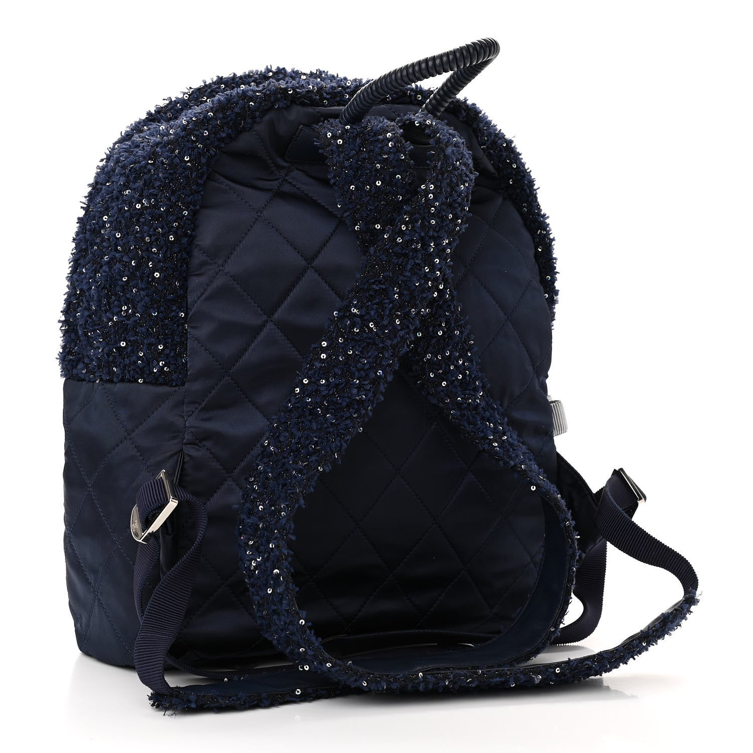 Chanel Tweed Nylon Quilted Astronaut Essentials Backpack Navy 2 of 8