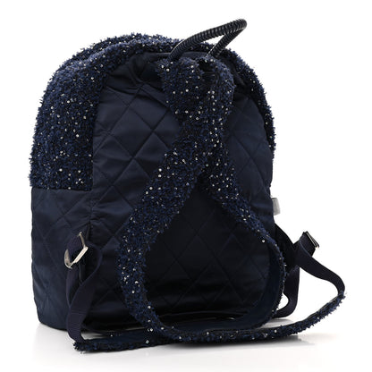 Chanel Tweed Nylon Quilted Astronaut Essentials Backpack Navy 2 of 8