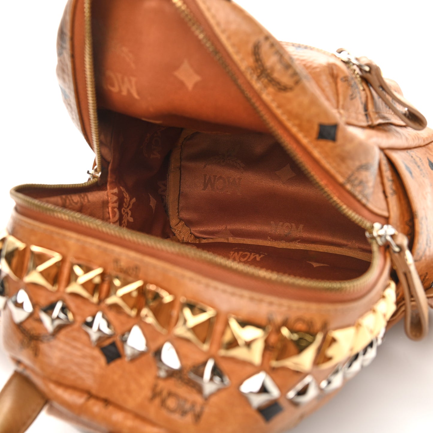 Visetos Stud Mini Crown Stark Backpack Cognac