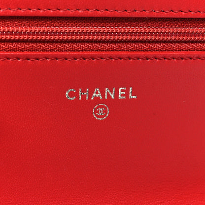 Chanel Lambskin Quilted Tri-Color Wallet On Chain WOC Red Blue 6 of 11
