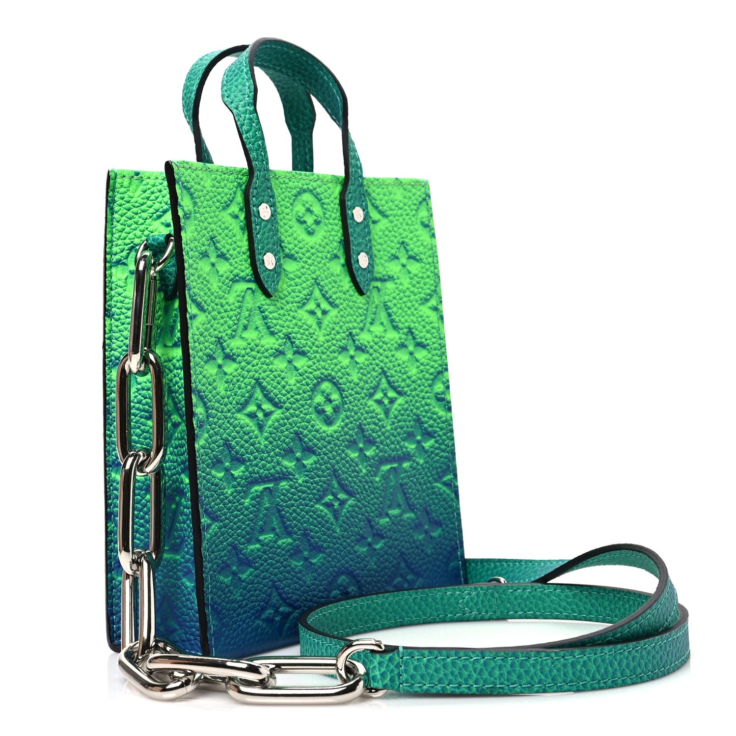 Taurillon Illusion Sac Plat XS Bleu Vert