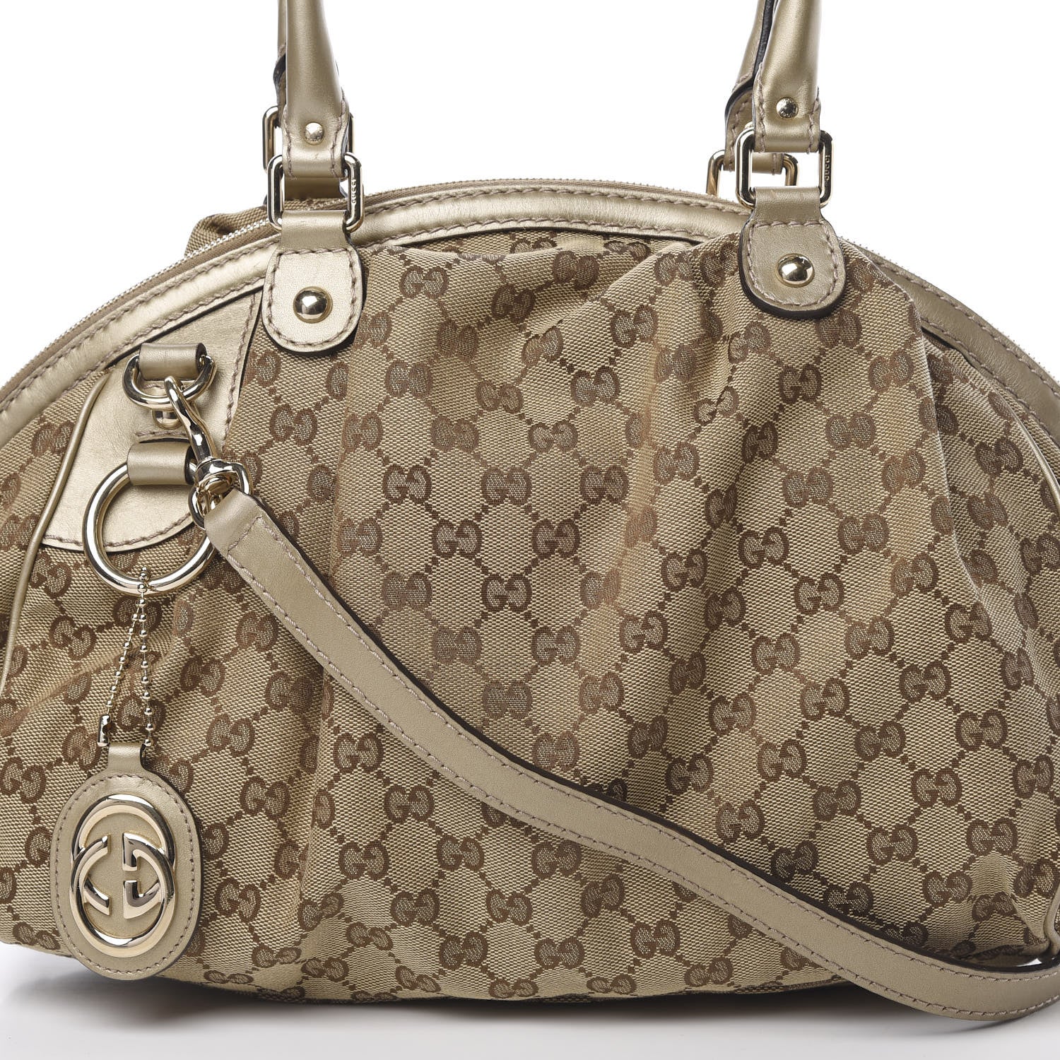 Gucci Monogram Medium Sukey Boston Champagne 8 of 13
