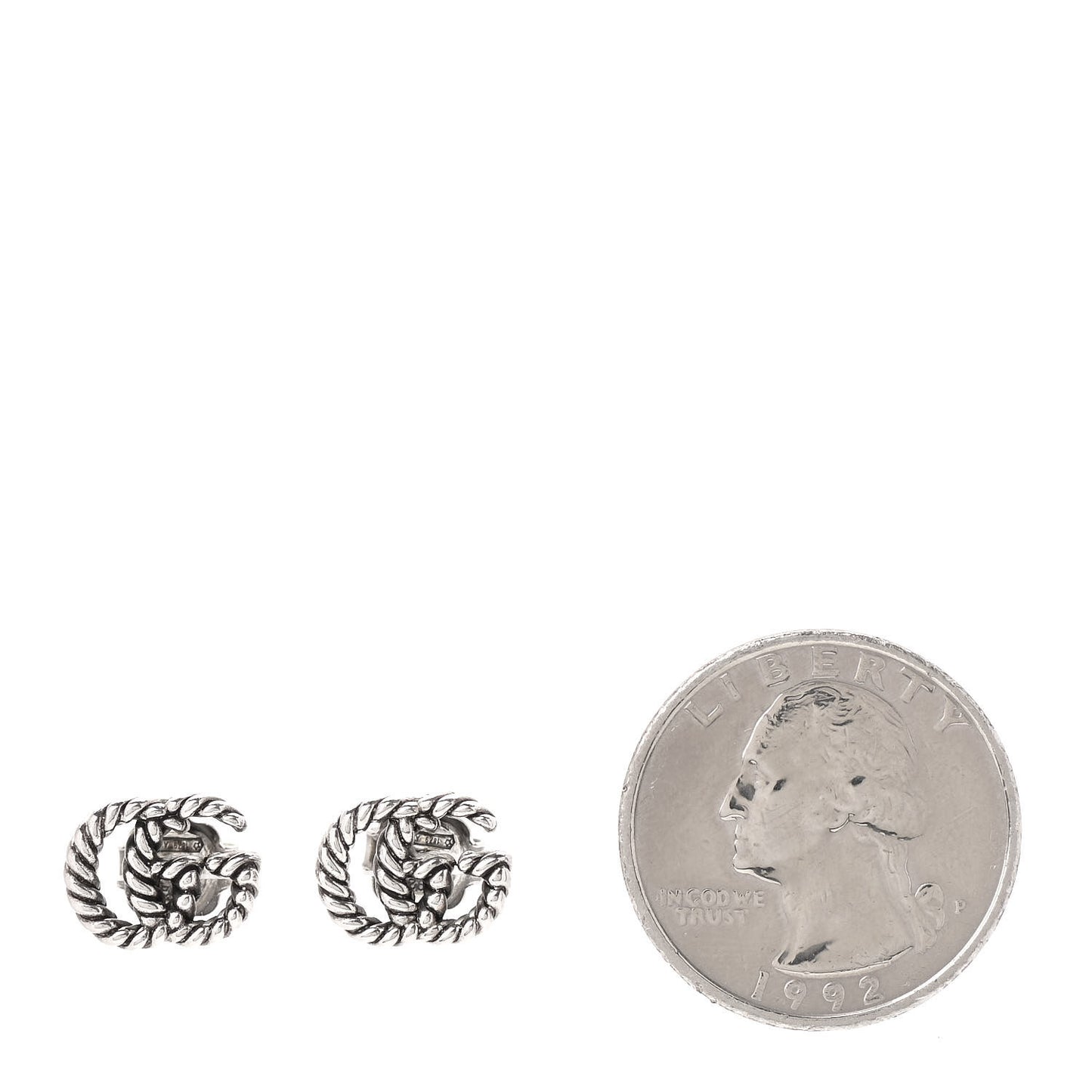 Sterling Silver Torchon Double G Earrings