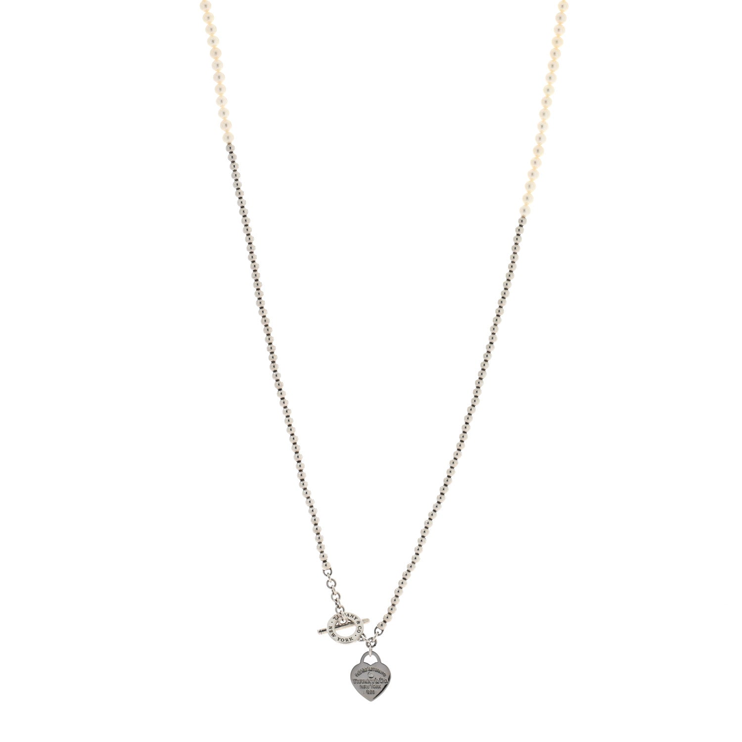 Tiffany Sterling Silver Diamond Cultured Pearl Return to Tiffany Wrap Necklace 1 of 4