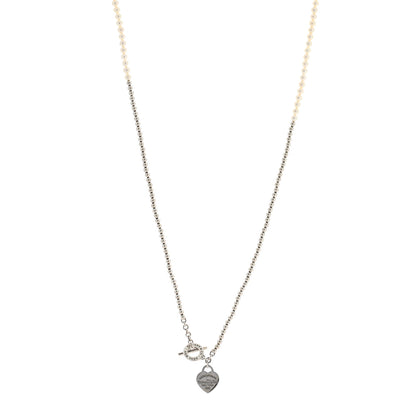 Tiffany Sterling Silver Diamond Cultured Pearl Return to Tiffany Wrap Necklace 1 of 4