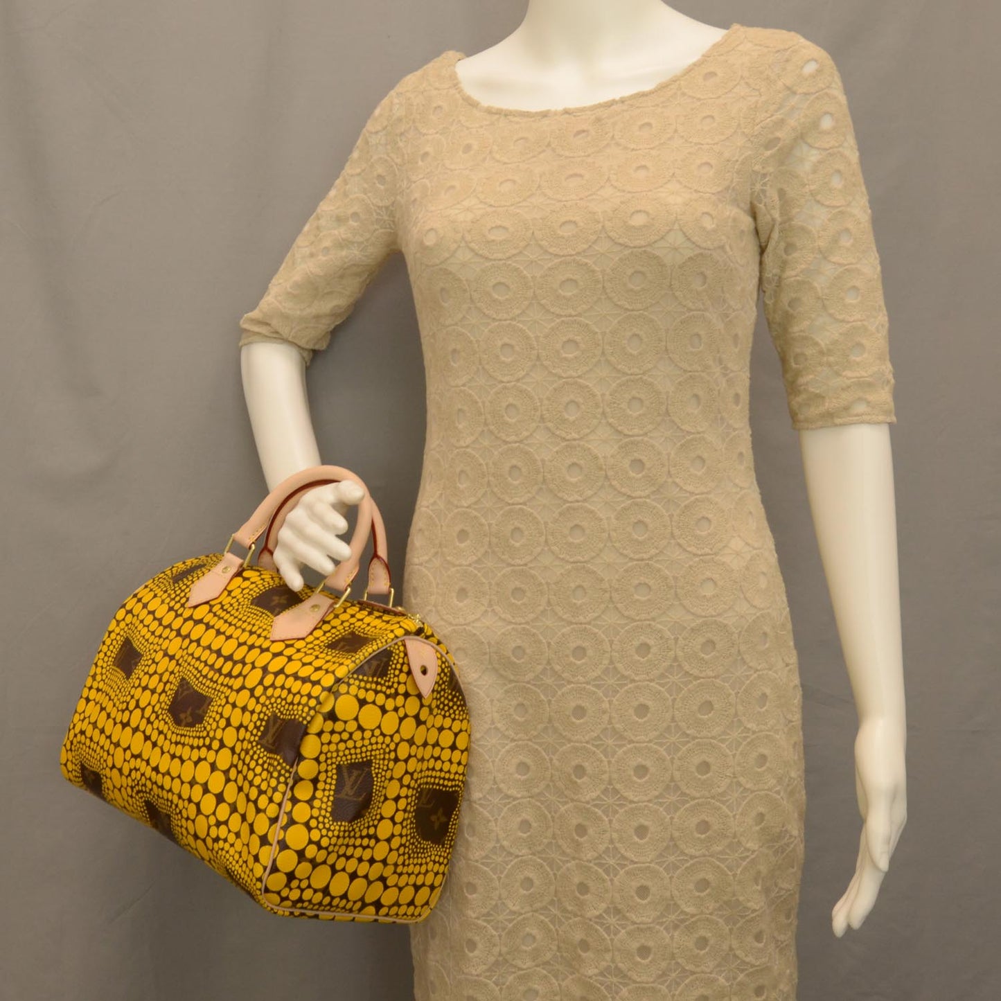 Monogram Kusama Town Speedy 30 Yellow