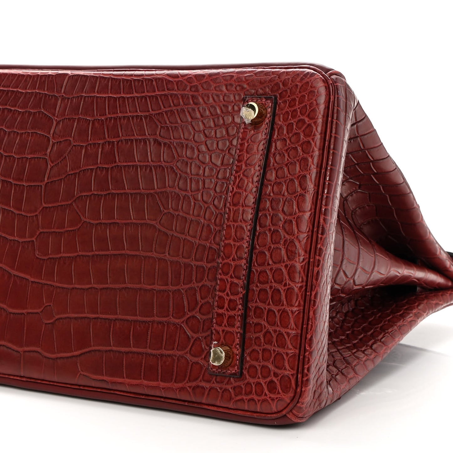 Matte Porosus Crocodile Swift Grand Marriage Ghillies Birkin 35 Rouge H Bourgogne