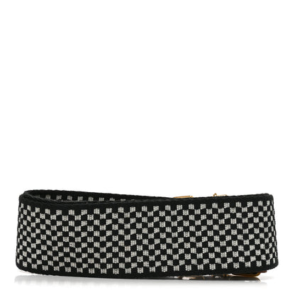 Fendi Ribbon Vitello King Logo Embossed Gingham Woven Adjustable Strap You Panna Black Cuoio 2 of 4