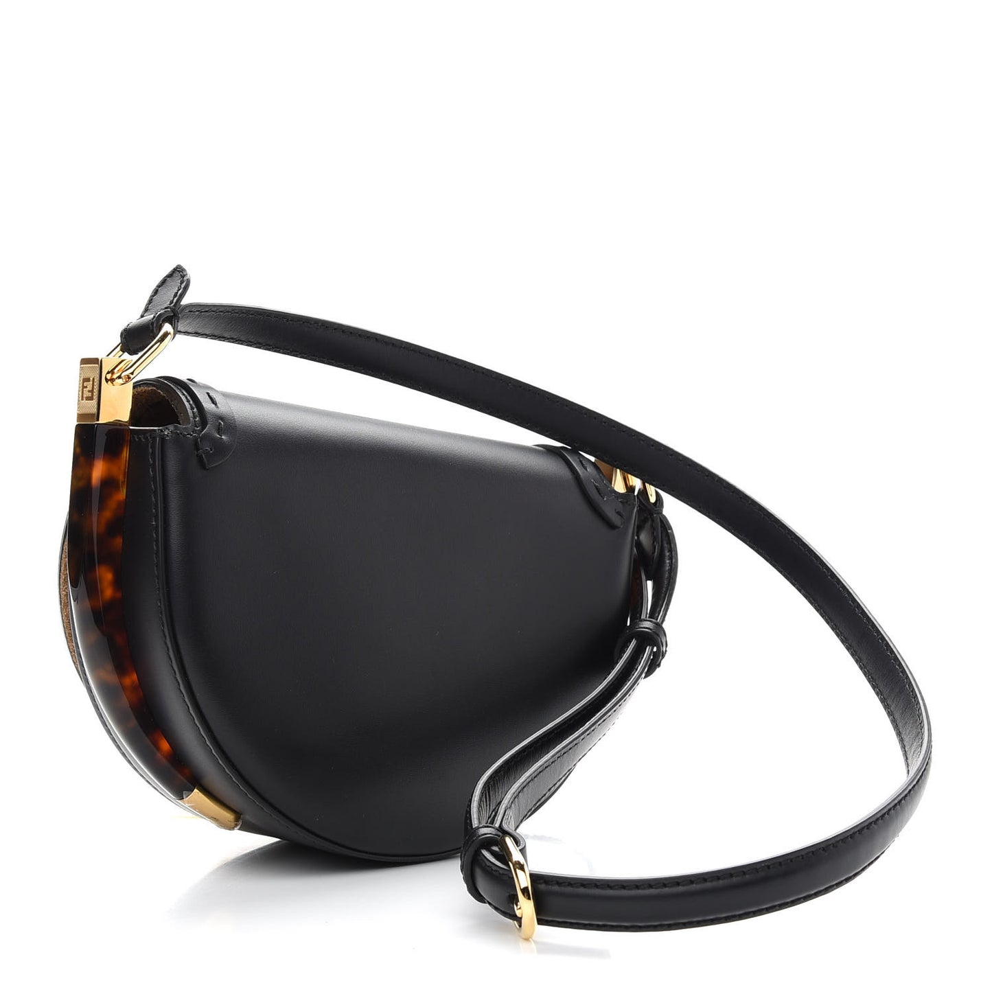 Vitello King Plexiglass Moonlight Shoulder Bag Black