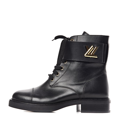 Louis Vuitton Calfskin Wonderland Ranger Boots 36 Black 1 of 11