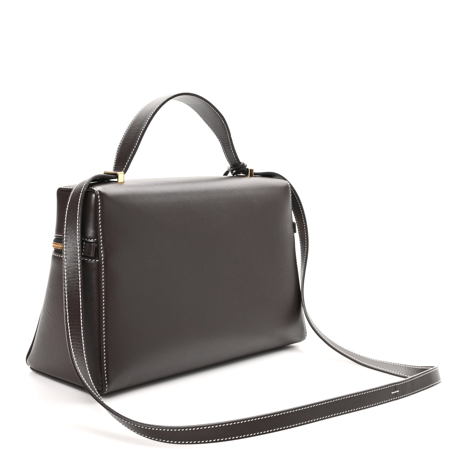 Loro Piana Smooth Calfskin Extra Bag L27 Dark Choco Licorice 3 of 9